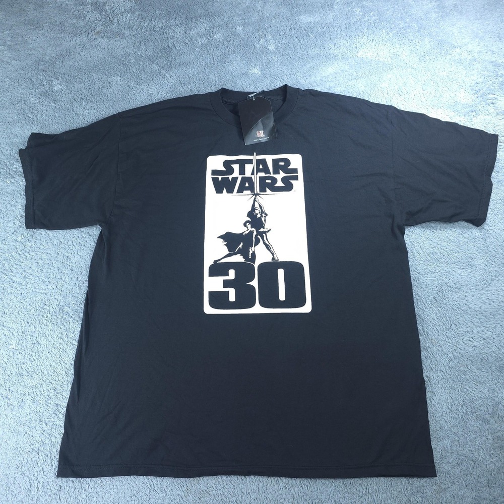 Star Wars Shirt Mens 2XL Black 30th Anniversary Luke Leia Graphic Tee T-Shirt